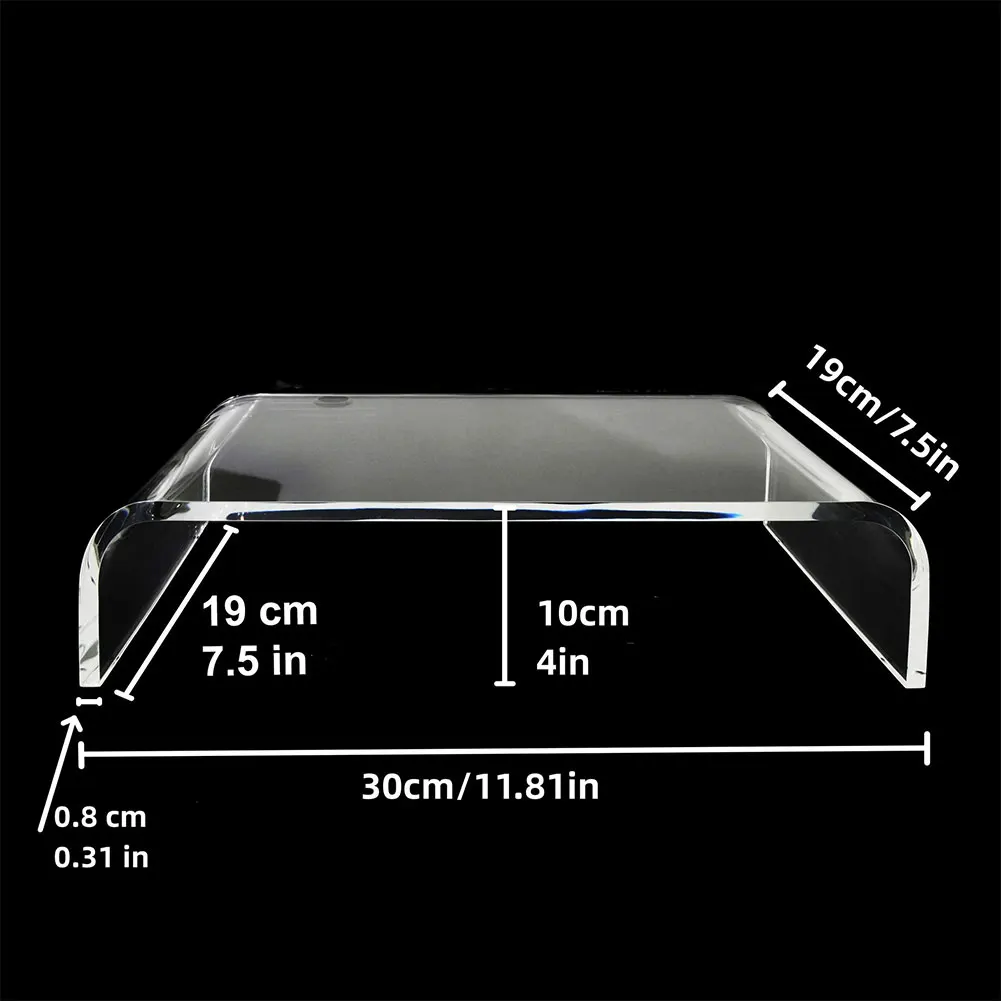 

Transparent Acrylic Screen Riser 8mm Thick for Better Workspace Organization