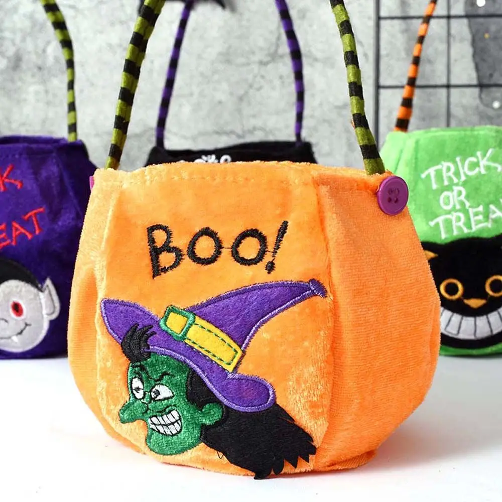 Party Pumpkin Ornament Trick Or Treat For Children  Props Candy Bag Gift Basket Storage Bucket Halloween Decoration