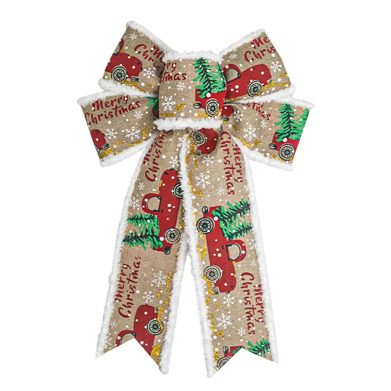 Christmas Ornaments Comfortable Christmas Tree Hanging Ornaments Hand Tied Bows Beautifully Shaped Red Wreath Bows For Home