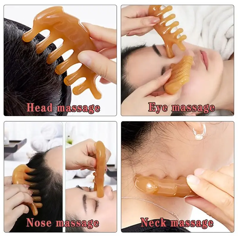 

Beauty SPA Massage Plate Resin Guasha Skin Scraping Board Face Eye For Neck Back Body Legs Blood Circulation Promotion