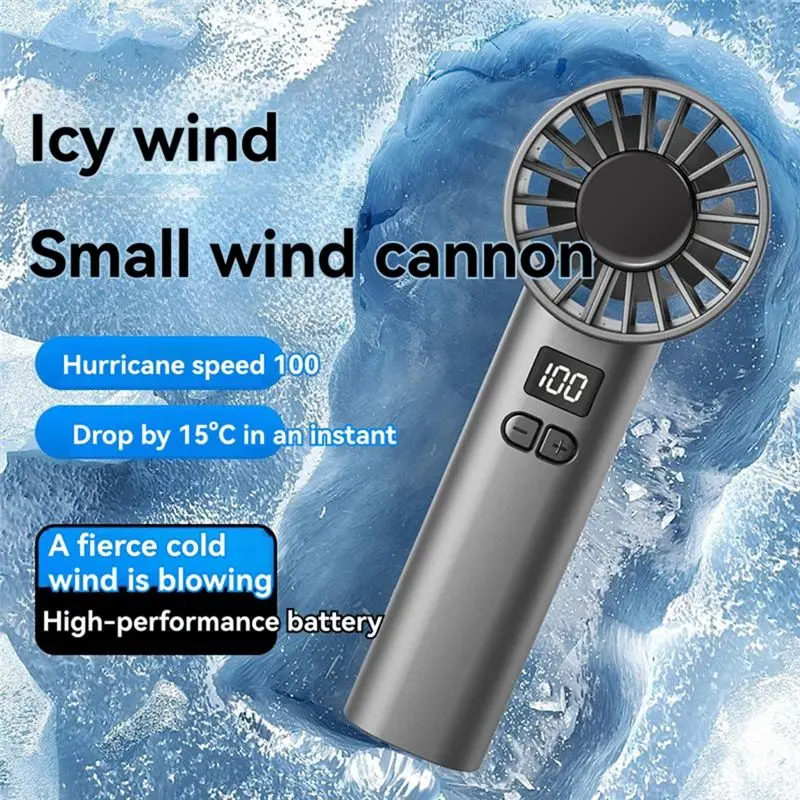 A12E-High-Speed Handheld Fan 100-Speed Mini Fan USB Charging Portable Home Desktop Small Fan
