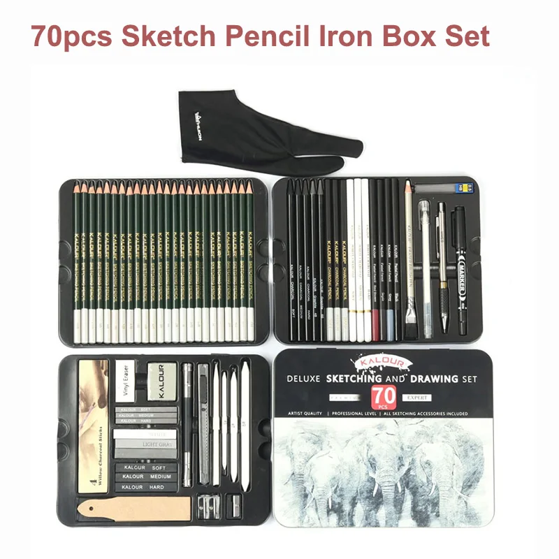 Retoo 33 Pièces Crayon Kit de dessin professionnel Croquis Ensemble