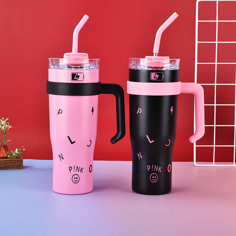 

Large Capacity Vacuum Insulated Cup 304 Stainless Steel Red Figure Shape 40 oz Water Bottle Stanely cup free Iced coffee cup