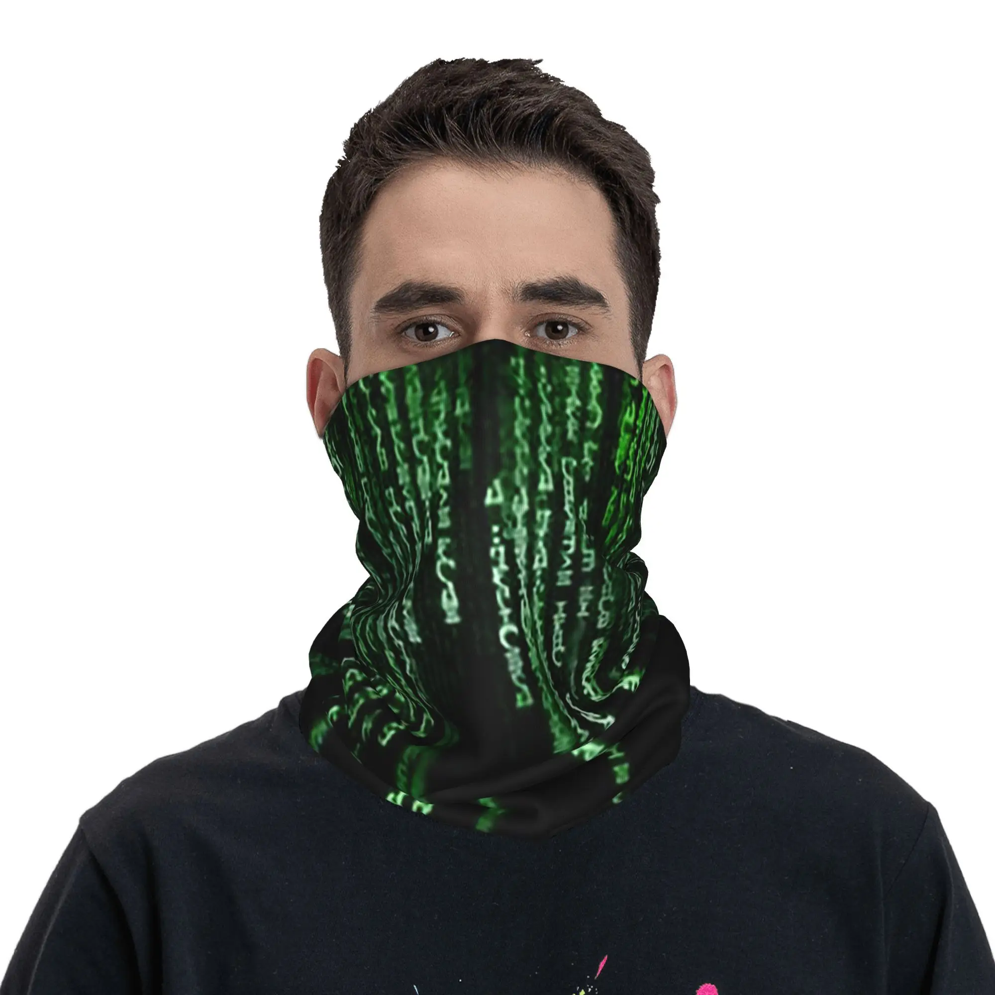 Матричная бандана, гетры с принтом, маска, шарф, теплая Балаклава для езды на велосипеде для мужчин и женщин, моющаяся для взрослых