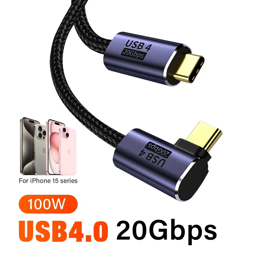 USB4.0 20Gbps Thunderbolt 3 USB C to C Cable PD 100W 5A Fast Charging USB Type C 8K@60Hz Cable For iPhone 15 Macbook Pro 1/2/3m