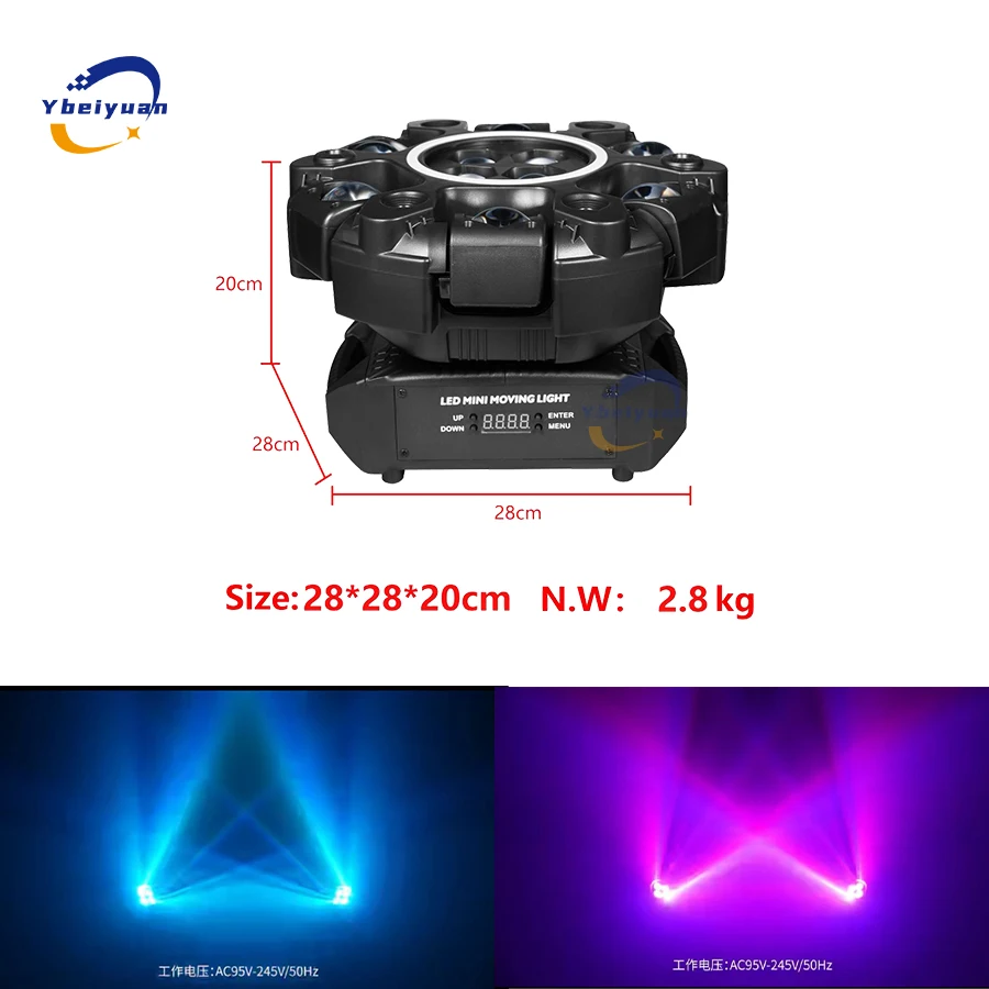 150 واط LED RGBW 4 في 1 تتحرك رئيس شعاع الليزر ستروب تأثير الضوء مع جهاز التحكم عن بعد DMX512 المرحلة DJ ديسكو عيد الميلاد كشاف إضاءة للحفلات