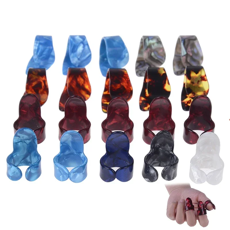 جيتار 10 قطع من أدوات اختيار إصبع الإبهام من الفولاذ المقاوم للصدأ