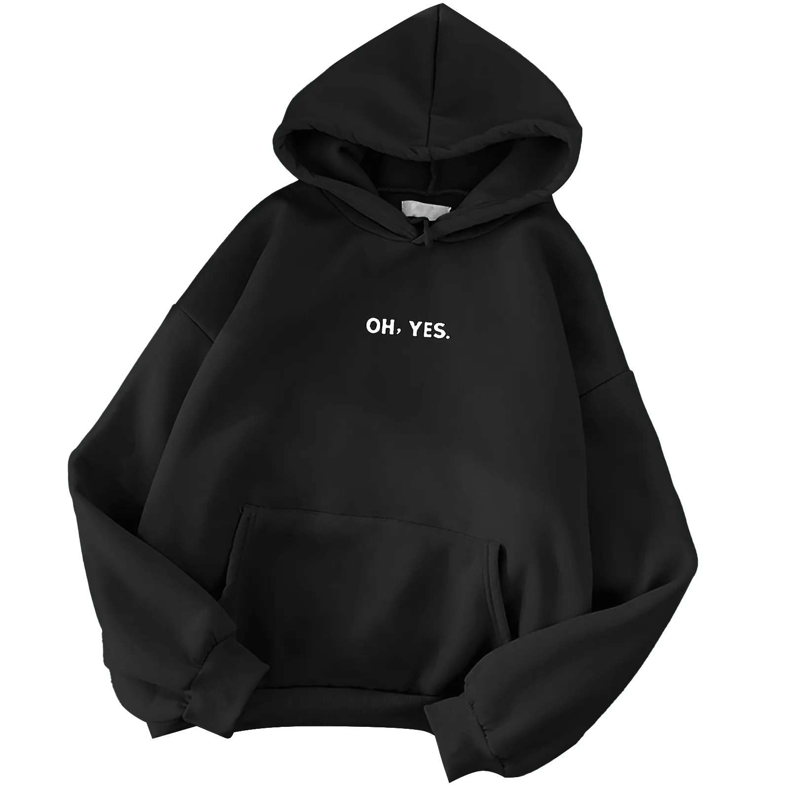 Letter Print Hoodies Women Harajuku Oversize Leisure Sweatshirts Hooded Tops Loose Pockets Tracksuits Warm Pullovers Sudadera