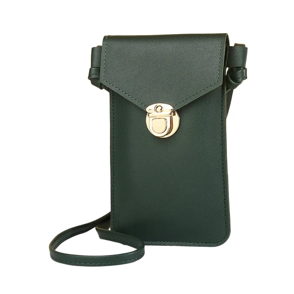 

PU Leather Touch Screen Phone Bag Large Capacity Multi Pocket RFID Anti Theft Purse Multifunctional Wallet Shoulder Bag