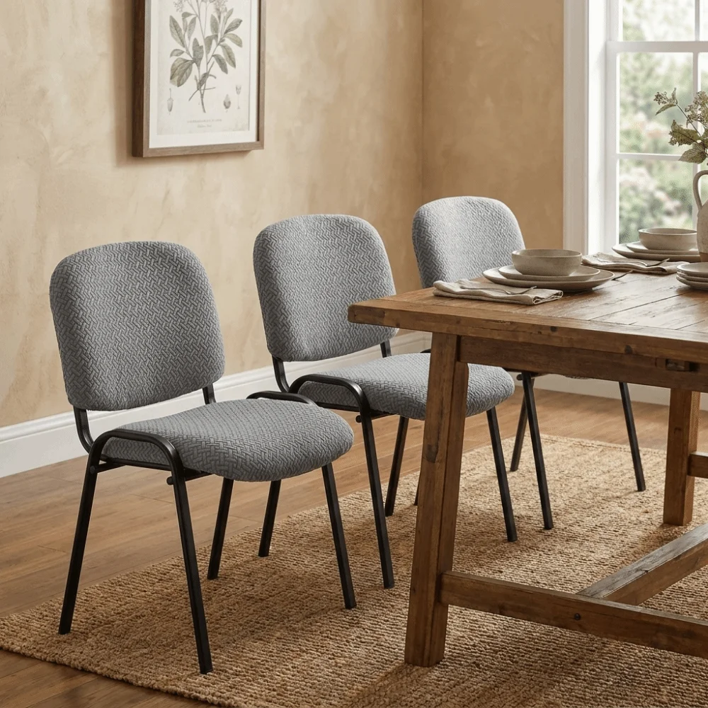 2Pcs/Set Solid Color T Jacquard Folding Dining Chair Cover Elastic Comfortable Chairs Backrest Seat Covers Dust-proof Washable