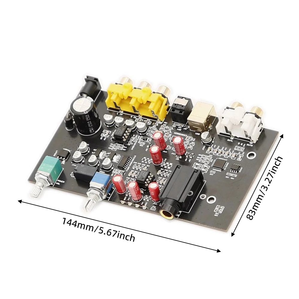 Digital ES9038Q2M Hifi DAC Decoder Rectifier Amplifier Board USB Audio JRC5532 3900UF/16V 96KHZ Coaxial Optical Output RCA