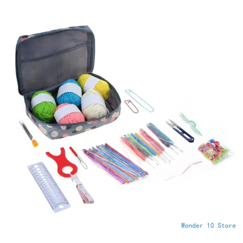 

Beginners Crochet Kits Crochet Yarn and Crochet Hook Set for Making Bag, Gloves