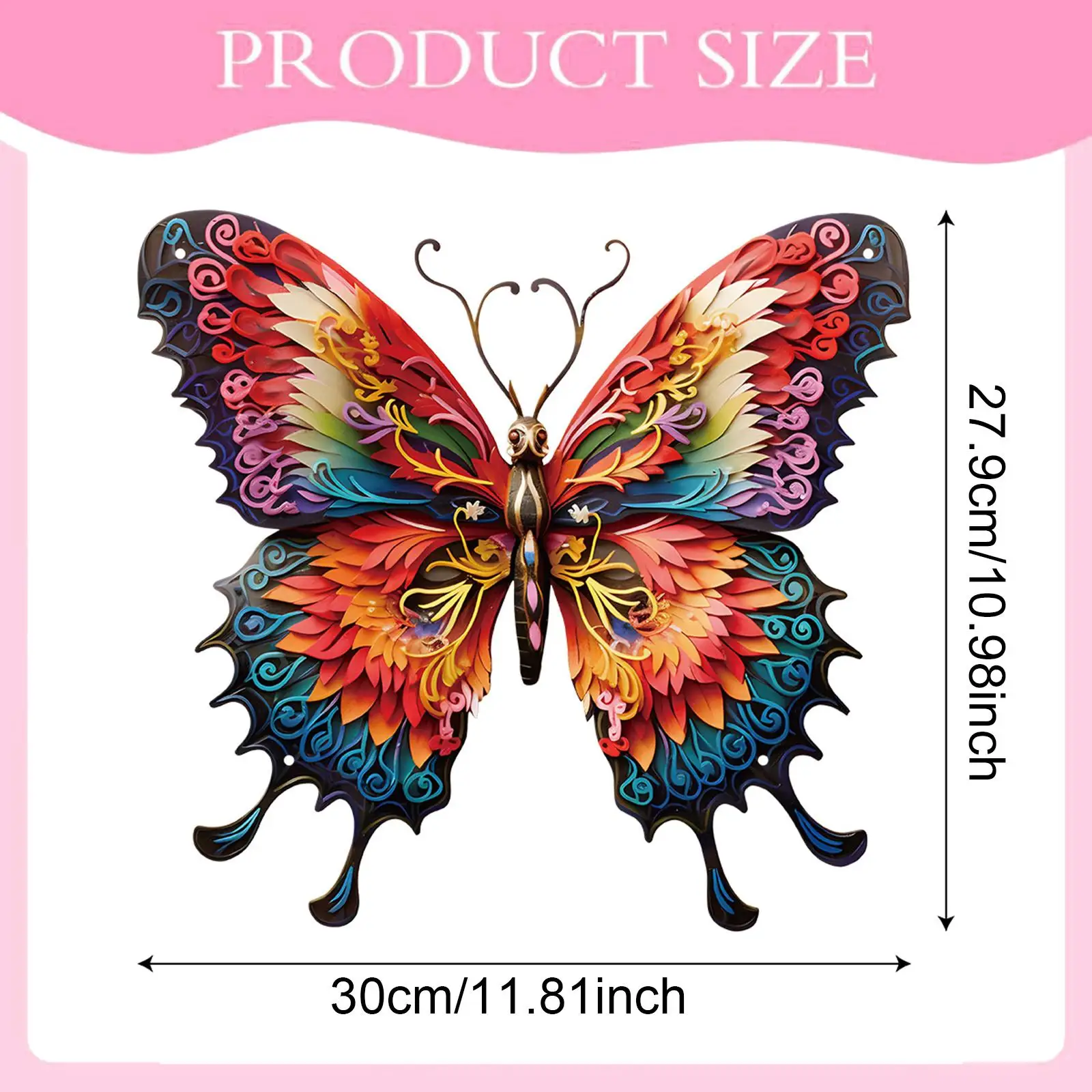 Butterflies Wall Sculpture Decorative Metal Ornament Yard Art for Garden House Decoration Aesthetic