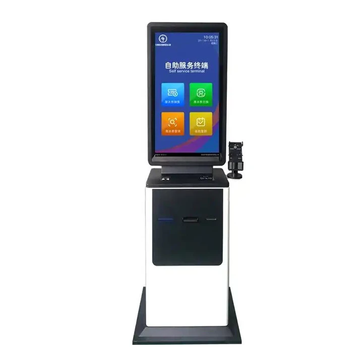 Floor Standing Interactive Capacitive Touch Screen Kiosk Ticket Dispenser Machine Government Self Checkin Kiosk