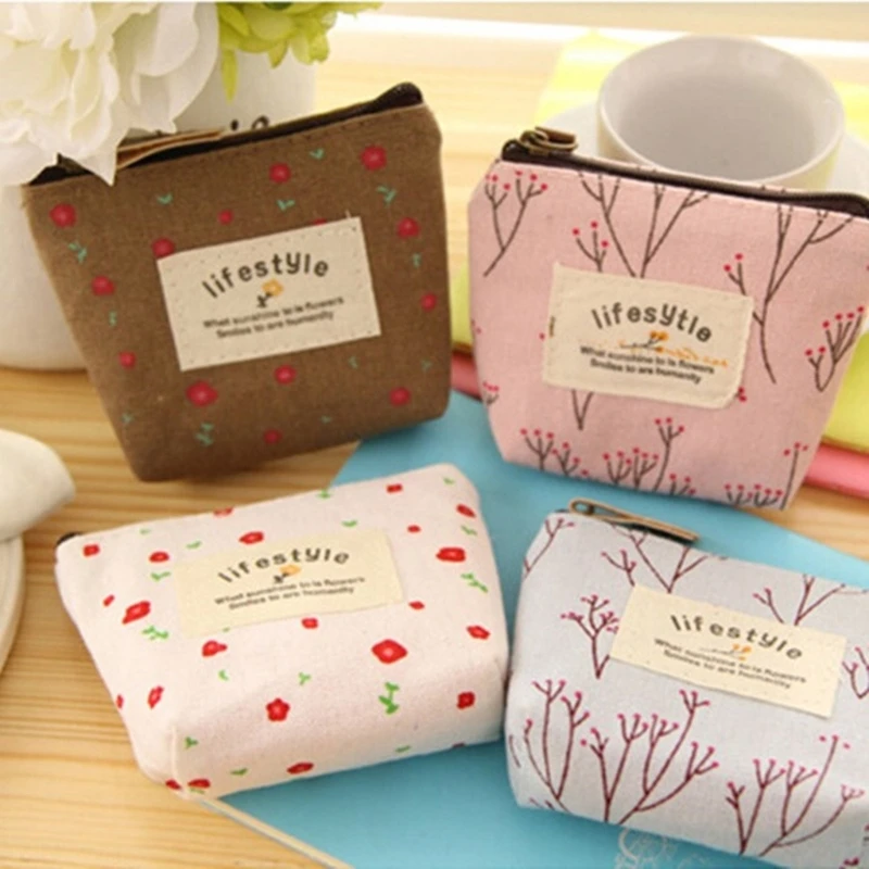 Women's Purse Fabric Wallets Practical Flower Printed Small Wallet Storage Bag Hangings Decortaions Dropshipping