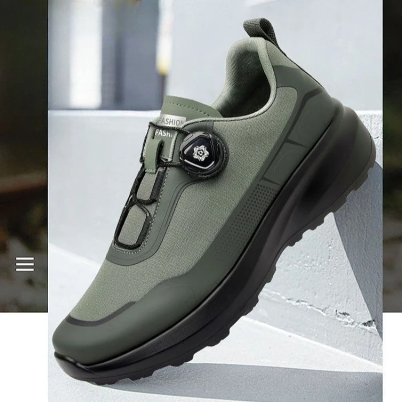 New Breathable Casual Man Shoes  Adjustable Rotating Buckle Non Slip Thick Sole Walking Shoes Comfortable Male Running Sneakers