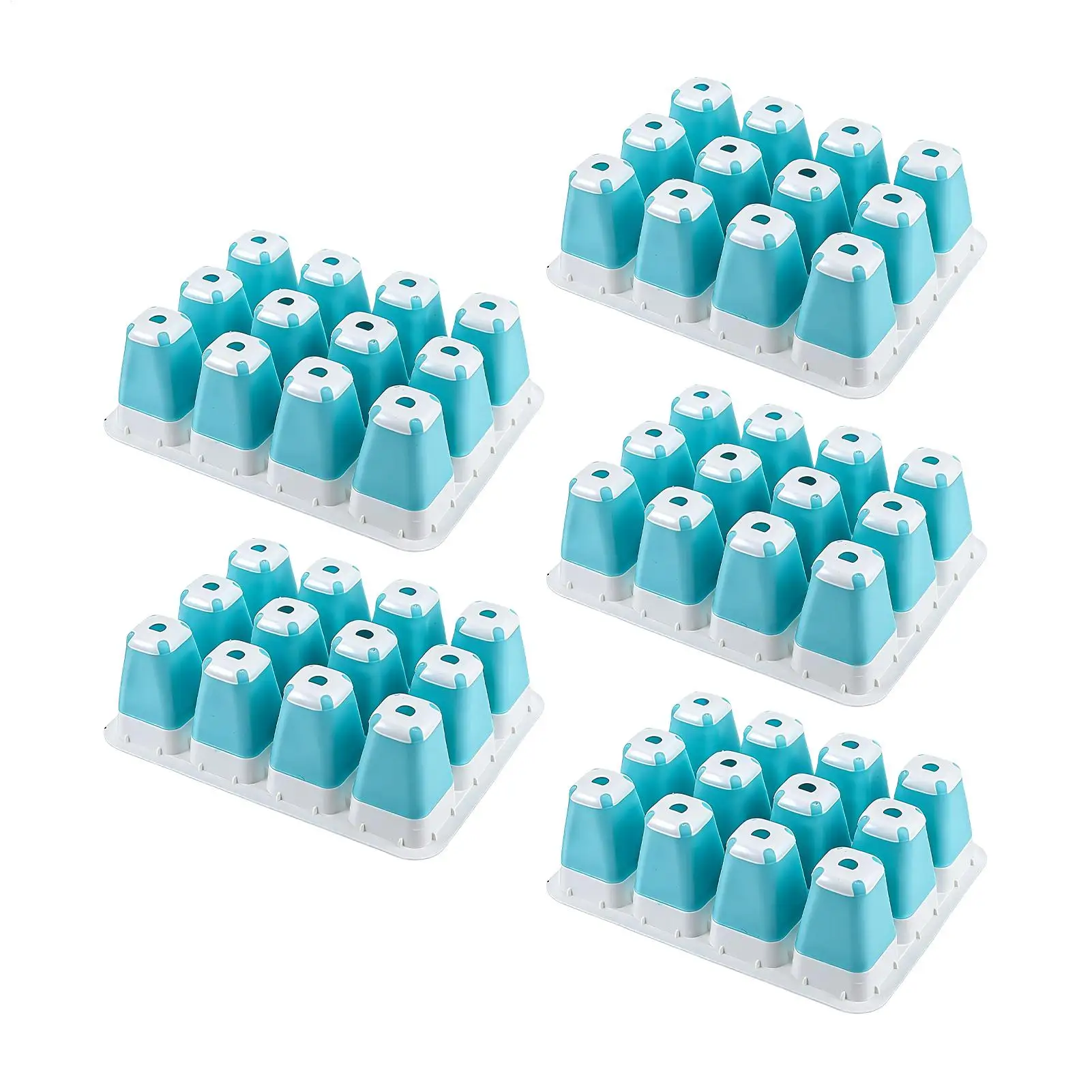 Seedling Starter Trays 5 Pieces 60 Cells Reusable Silicone Growing Starter Silicone Seedling Starting Trays for Indoors