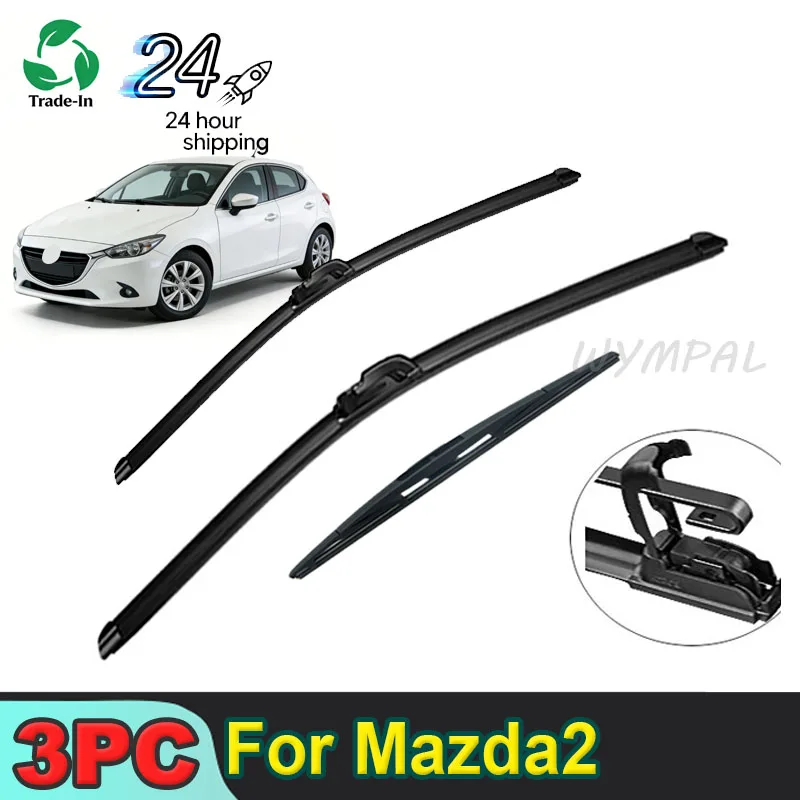 

3pc Wiper Front & Rear Wiper Blades Set For Mazda2 Mazda Demio 2 DJ DL 2014 - 2023 Windshield Windscreen Window 22"+17"+14"