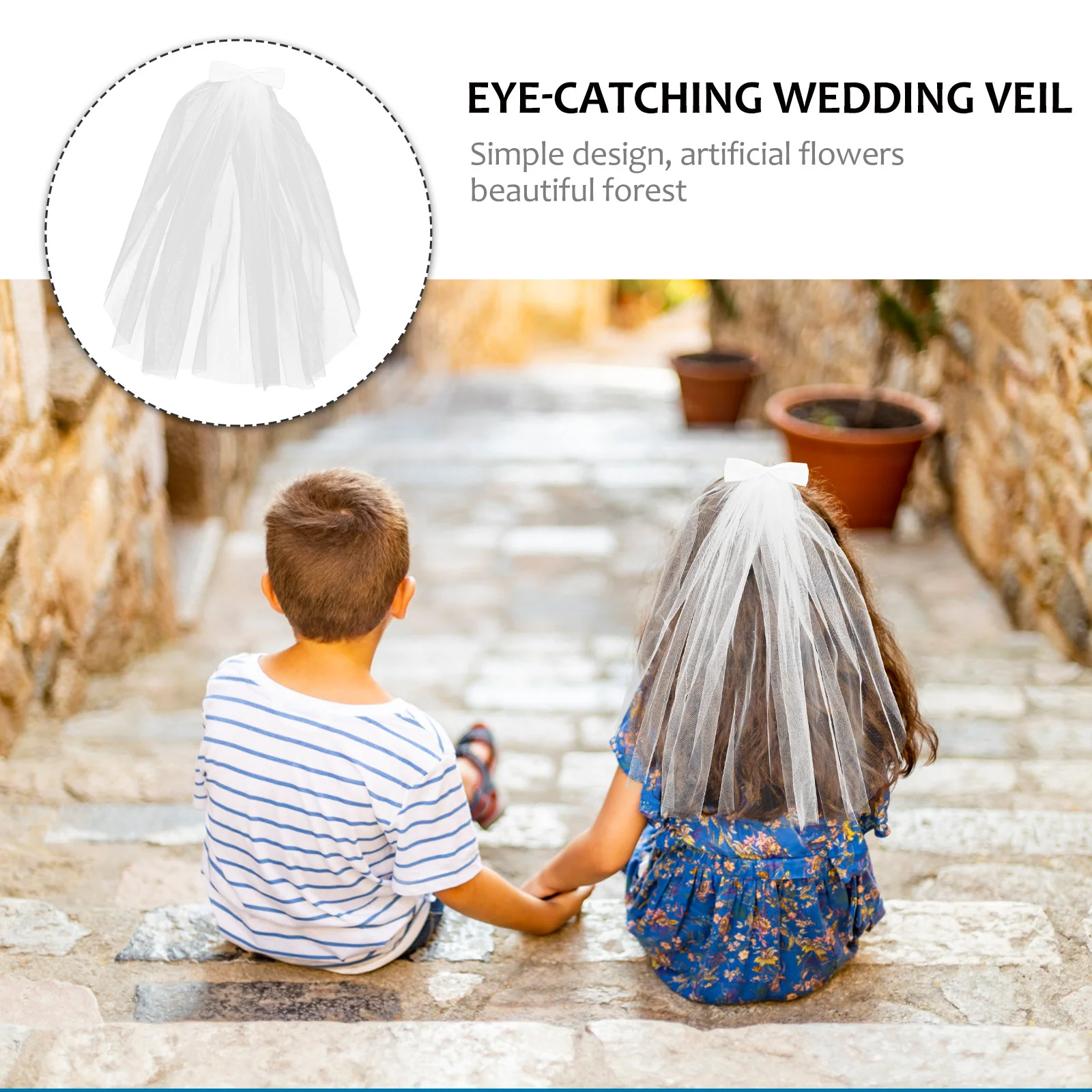 

Princess Wedding Veil Elegant Child Hair Accessory Bridal Party Photo Prop Resistance Crown Dress