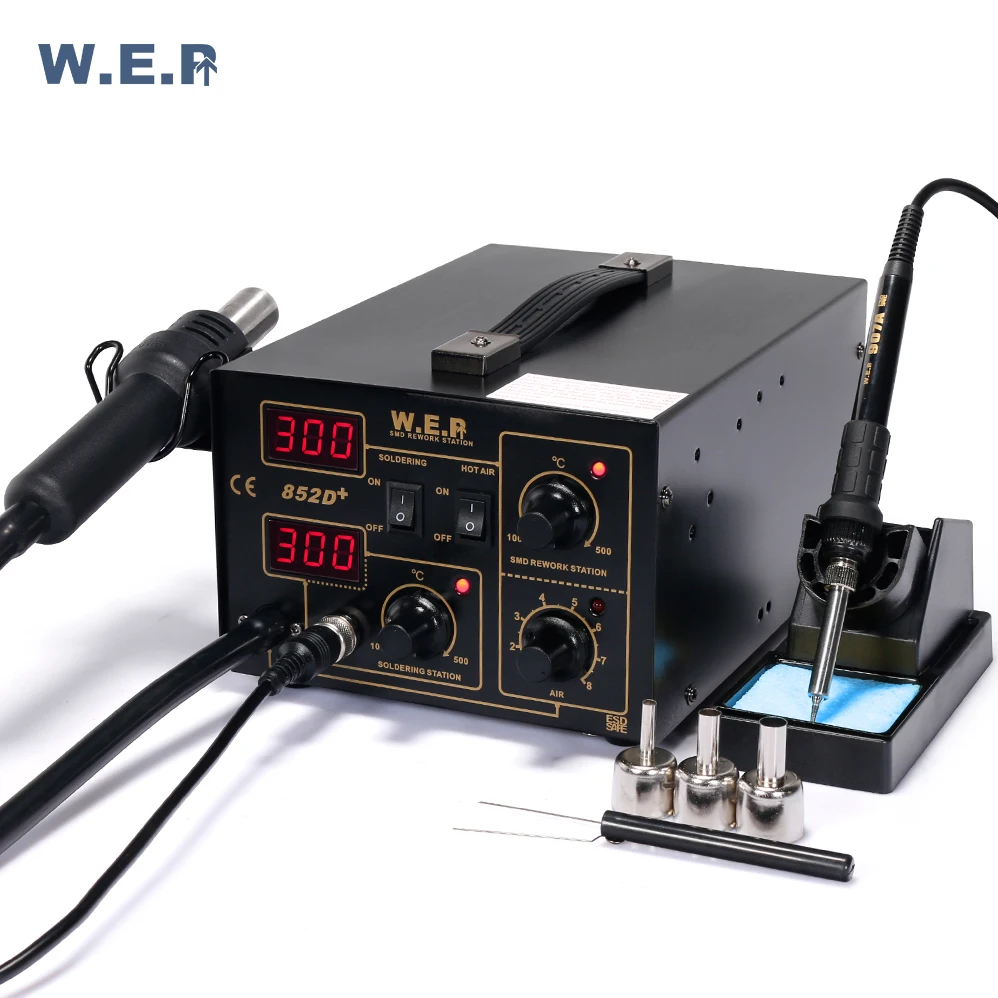 WEP 852D+ Diaphragm pump hot air ESD soldering rework station