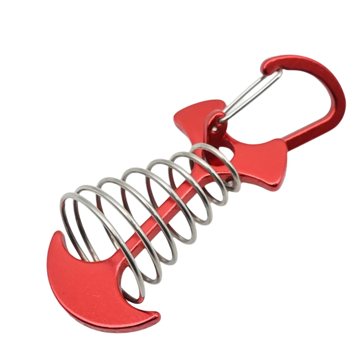 SODIAL 10PCS Fishbone Nail Rope Buckle Camping Tent Outdoor Deck Gap with Spring Fixing Nails Anchor Windproof Pull Rope Buckle