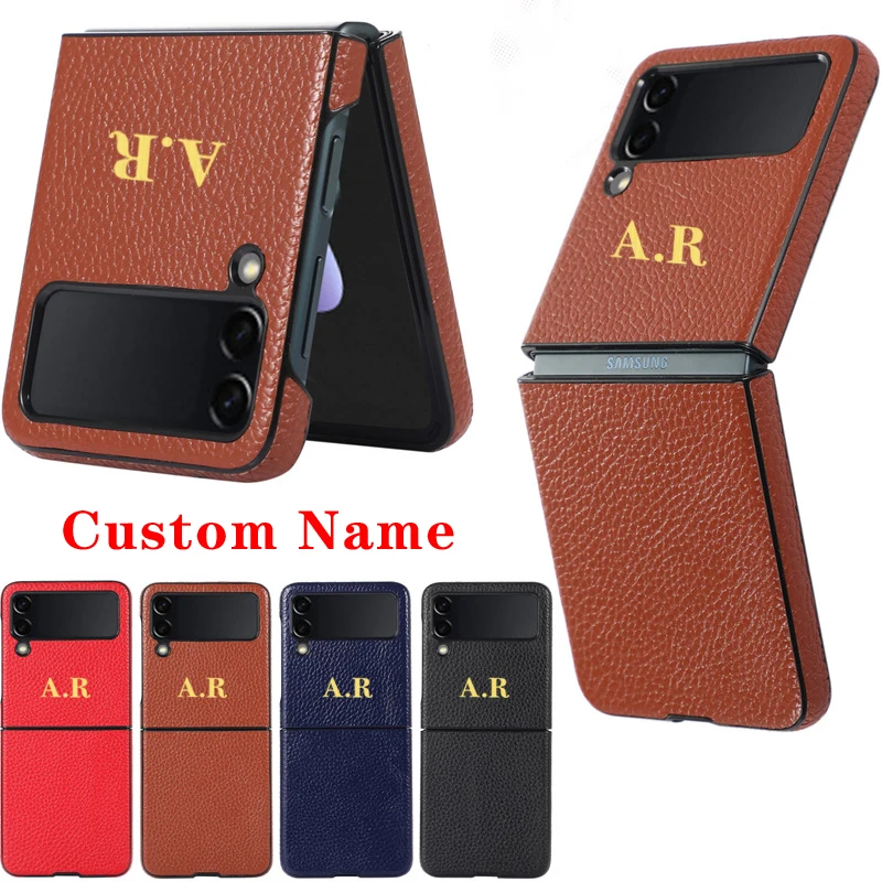 

Custom Name Personalised Initial Letters Pebble Leather Phone Case For Iphone14 13 12 11 Pro Max Mini 7 8 Plus Se Cover Funda