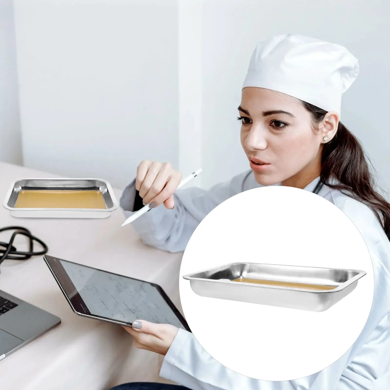 Anatomy Dissection Plate Stainless Steel Wax Tray Experiment Equipment Teaching Instruments Metal Dissecting Tray Safe