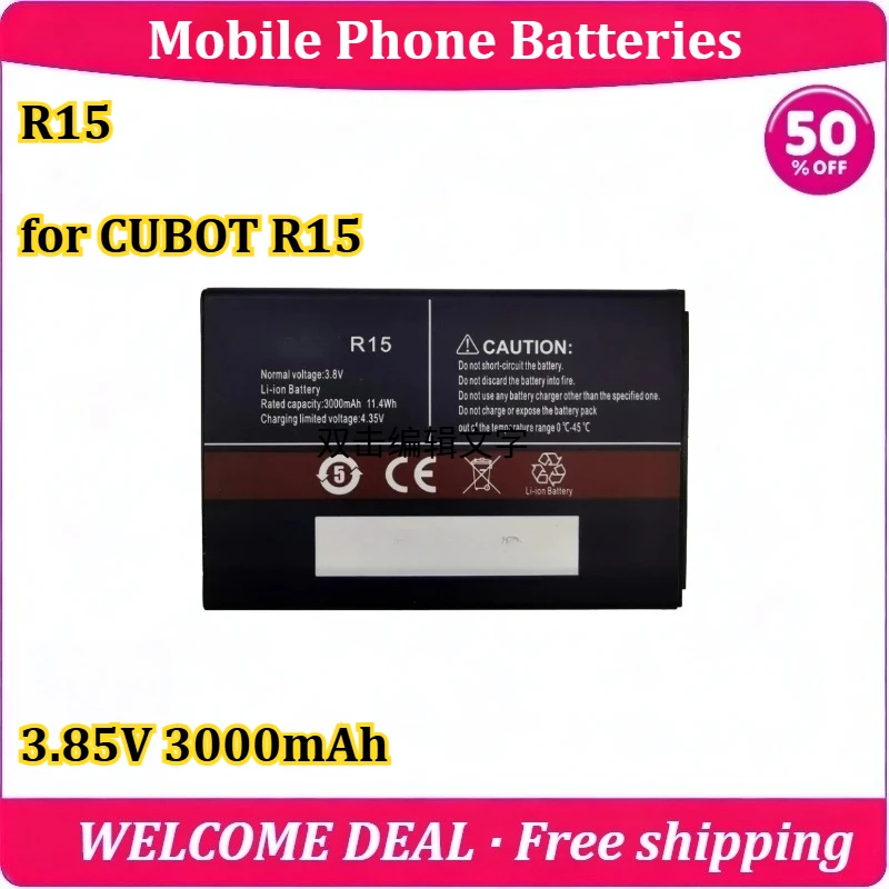 [New] R15 for CUBOT R15 Mobile Phone Battery 3.85V 3000mAh High Quality Replacement Lithium Battery