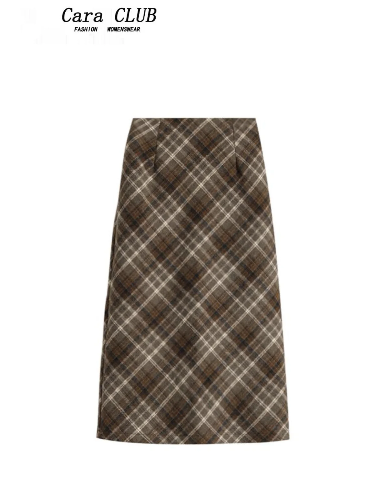 

Юбка А-силуэта с высокой талией в клетку для женщин больших размеров: простая, стильная, повседневная, весенняя, из полиэстера