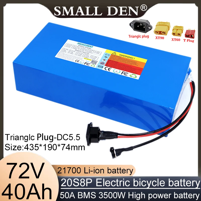 21700 72V 45Ah Lithium ion Polymer Battery Pack  20s9p  3500W  Electric Bicycle Scooter High Power Motor Electric Motorcycle