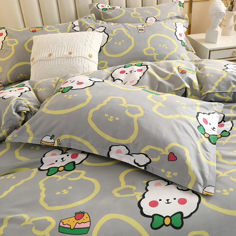 Cartoon Printed Pillow Case Cute Kawaii Home Bedding House Bedroom  Cover New Couples Soft Household 48x75cm Adults Ins