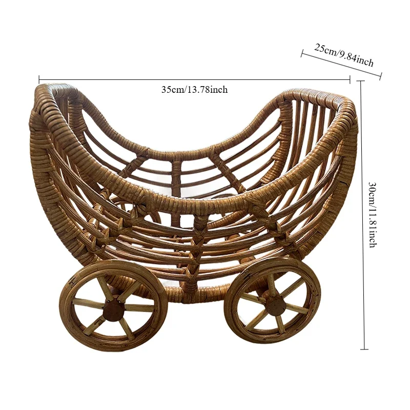 

Мебель для фотосъемки новорожденных, винтажная детская тележка из ротанга ручной работы, кресло для фотосессии, аксессуары для студийной фотосессии