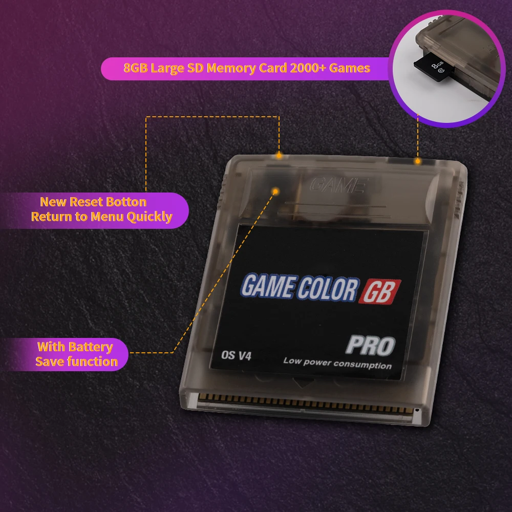 جميع خرطوشة ألعاب 2250 في 1 لـ Gameboy Color Game Boy Everdive Cart GB GBC مجموعة ريترو مع وظيفة إعادة تعيين زر واحد #2