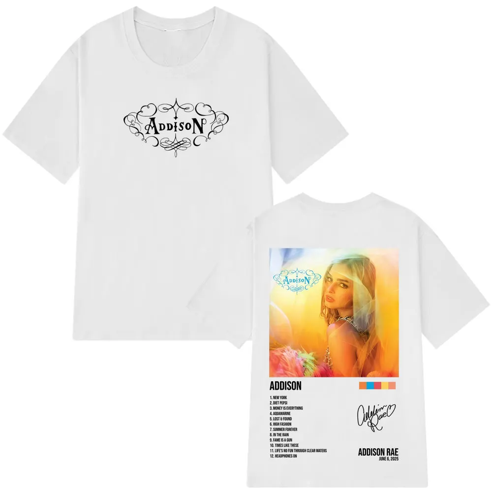 أديسون راي على الوجهين طباعة خمر تي شيرت الرجال النساء موضة المتضخم تي شيرت الصيف 100% القطن Harajuku فضفاض تي شيرت #4