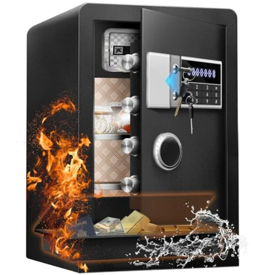 8.4 CuFt Heavy Duty Home Safe Box with Secure Digital Keypad Key Lock LCD Screen Removable Shelf and Sensor Light for Secure St