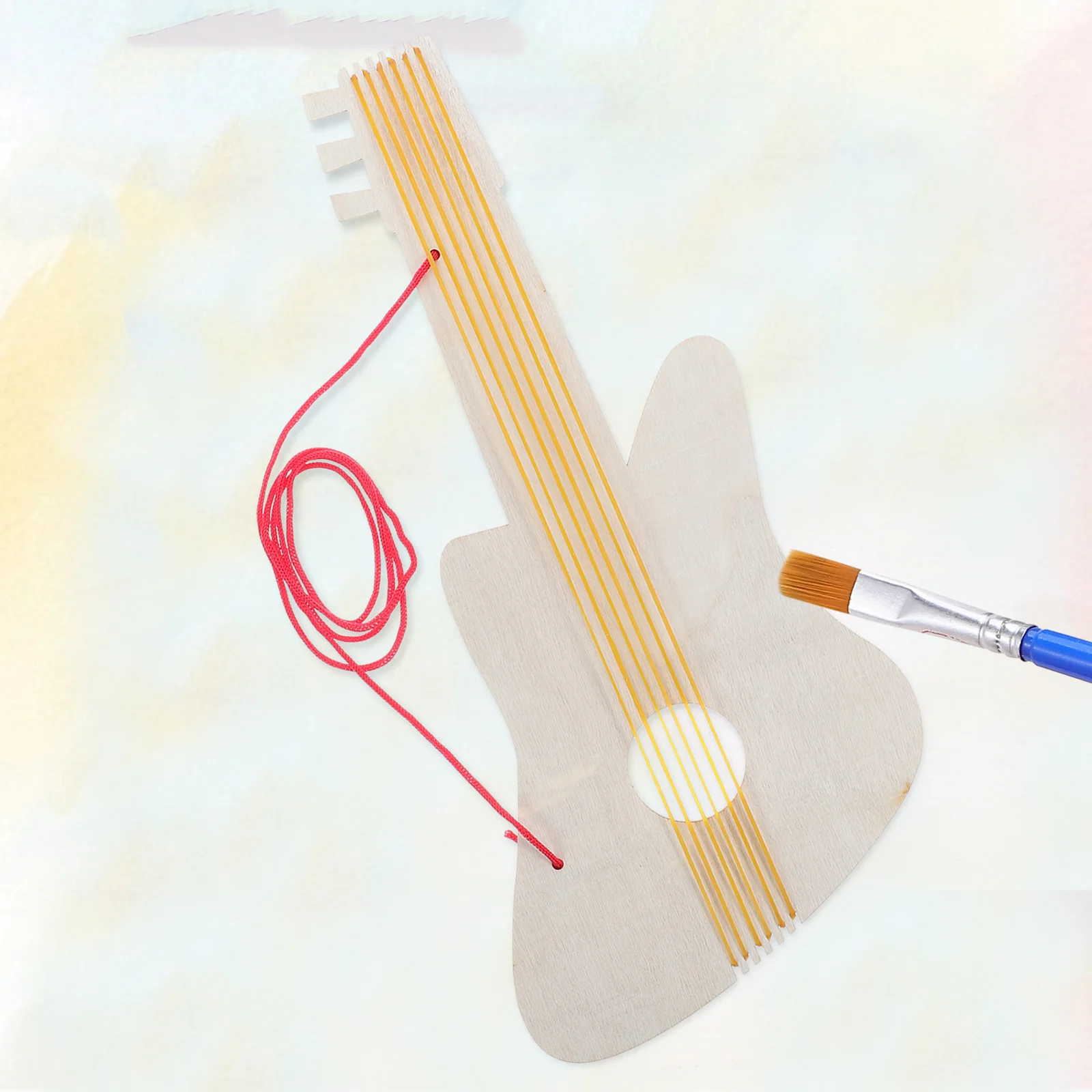 4 set di chitarra in legno per bambini per la scuola materna, pittura fai da te, strumento musicale vuoto incompiuto, design portatile per bambini