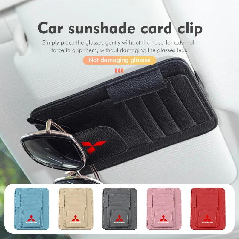 

Car sunglasses holder and sun visor card holder, compatible with Outlander, Pajero, Lancer EX, ASX, Galant, and Ralliart