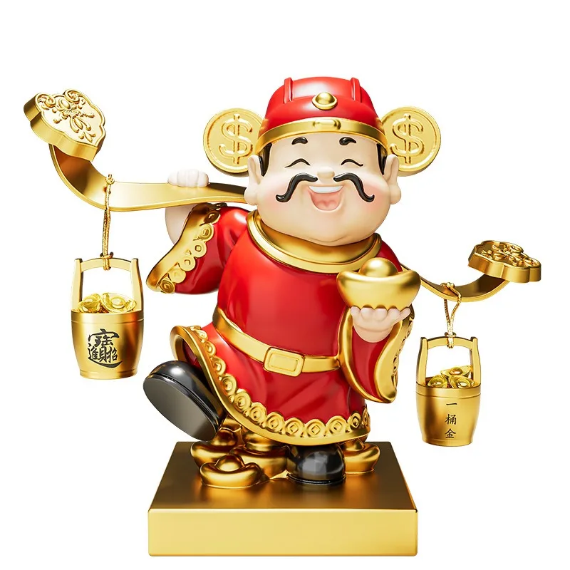 Feng Shui God of Wealth Figurine Opening Gift Housewarming Decor for Cash Register Entryway