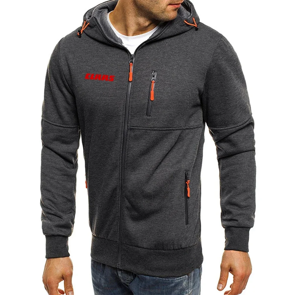 2024 New Men\'s CLAAS Printing Fashion Clothes Fleece Hoodies Spring and Autumn Comfortable Casual Zipper Jackets Sweatshirt Coat