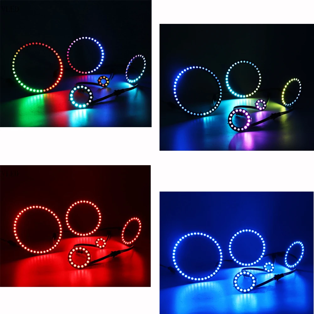 1-10PCS WS2812B Addressable led Ring 8 16 24 35 45 241LEDS WS2812 5050 Built-in RGBIC Round Modules light lamp Smart Development
