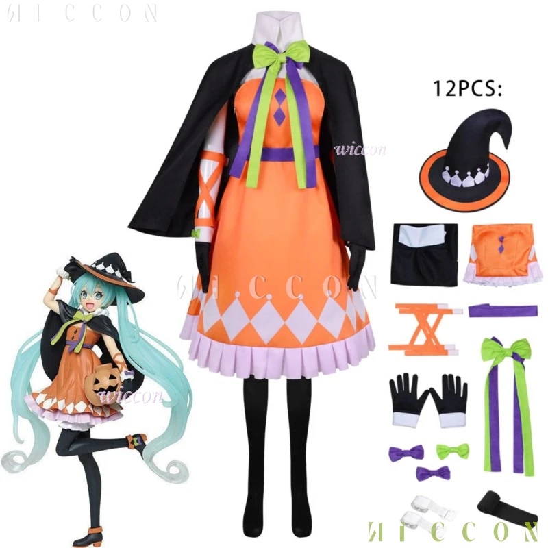 

Хэллоуин проект SEKAI Mikuku Хэллоуин платье с тыквой косплей костюм сценическая одежда 2025 карнавальный наряд