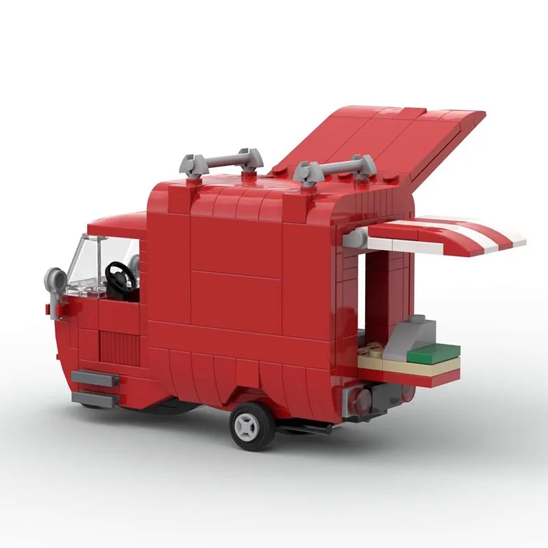 MOC compatible LEGOS Christmas Coffee tuk-tuk Creative building blocks Creative car model to create a gift for children