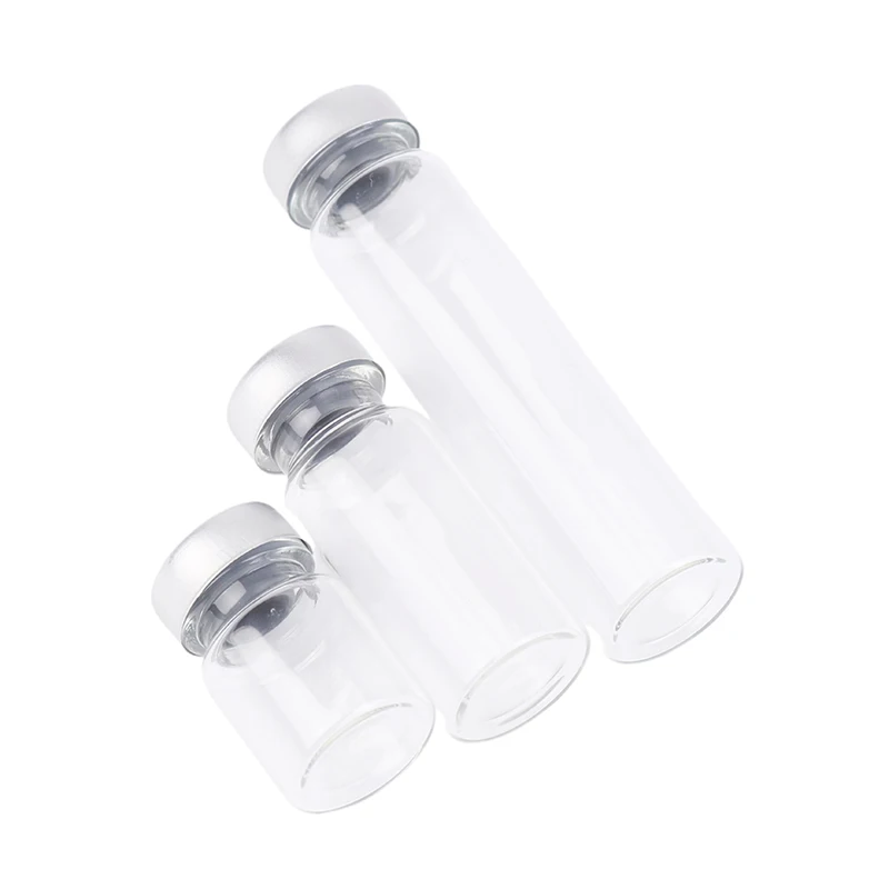 Space-Saving 10-Pack of 5/10/20ml Sealed Sample Vials, Self-Healing Injection Port, Transparent Glass