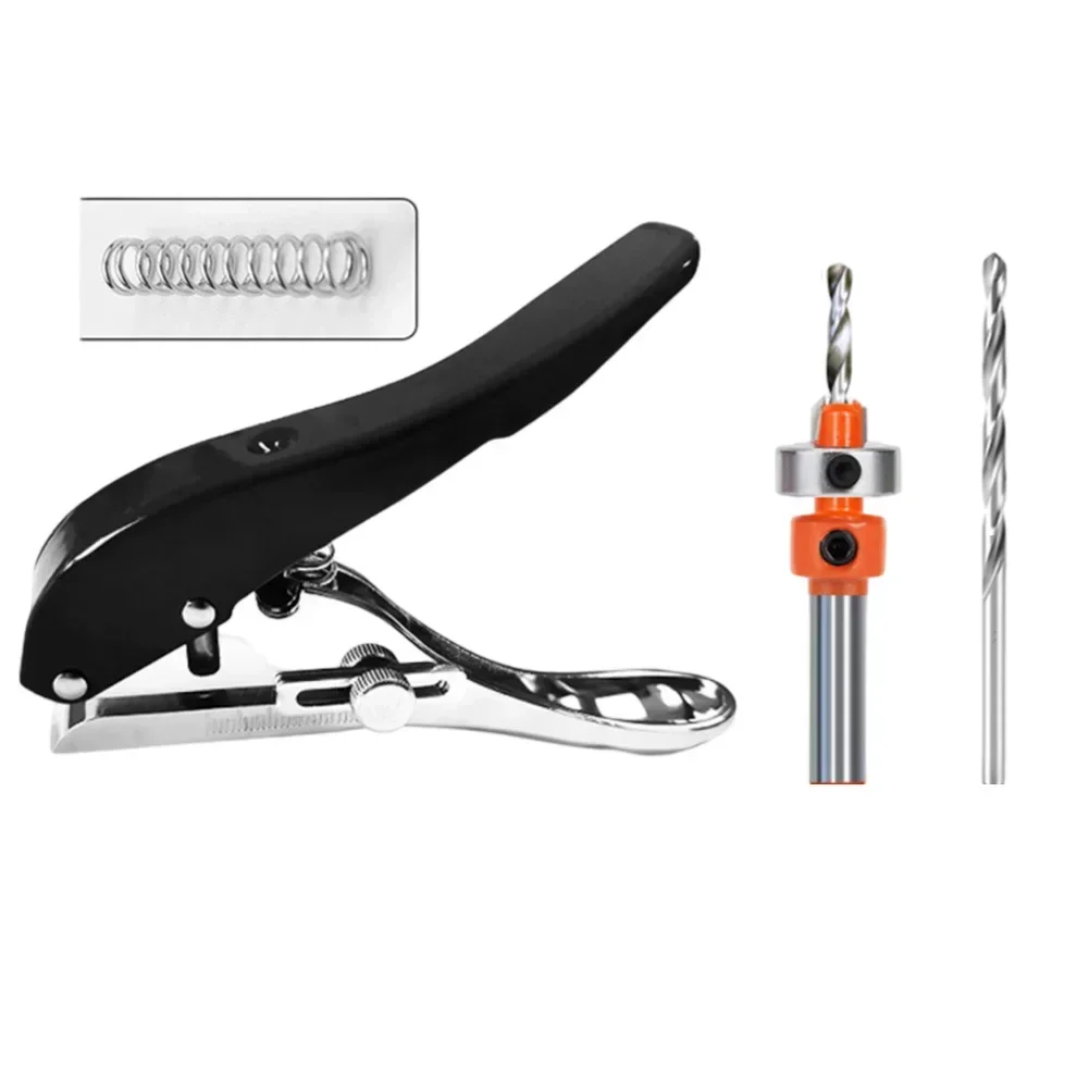 

Punching Tool 8mm Hole Edge Banding Punching Pliers Screw Hole Hat Woodworking Tool Leather Hole Punch Metal Limiter Drill Bit
