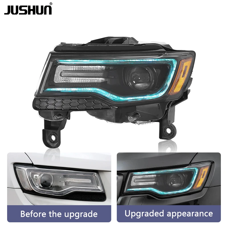 Multi Color DRL LED Headlamp Replacement For Jeep Grand Cherokee WK2 14-21 Integrated LED Turn Signal Auto Lighting Accessories