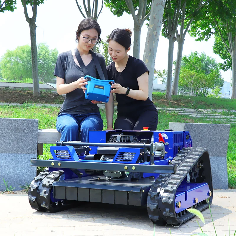 Customized All Terrain Remote Control Lawn Mower Crawler Intelligent Weeding Robot 4-stroke Self-propelled CE Approved