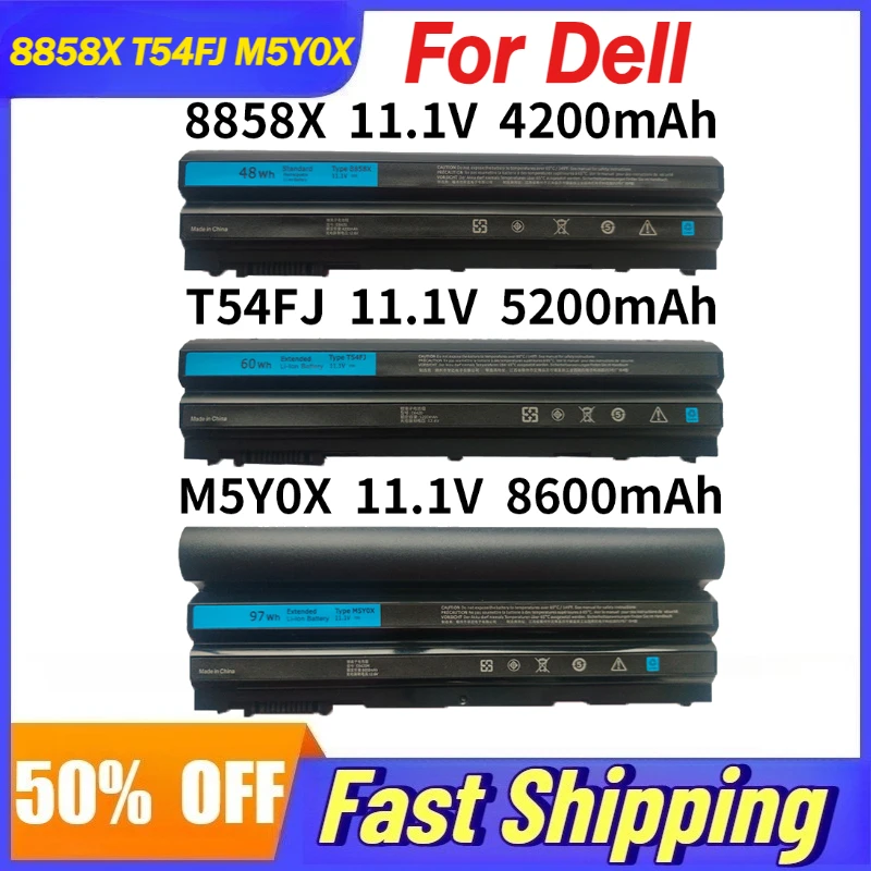 8858X T54FJ M5Y0X 4200mAh 5200mAh 8600mAh Laptop Battery For Dell Vostro 3460 3560 Inspiron 14R 17R N5520 N7420 N7520 N7720