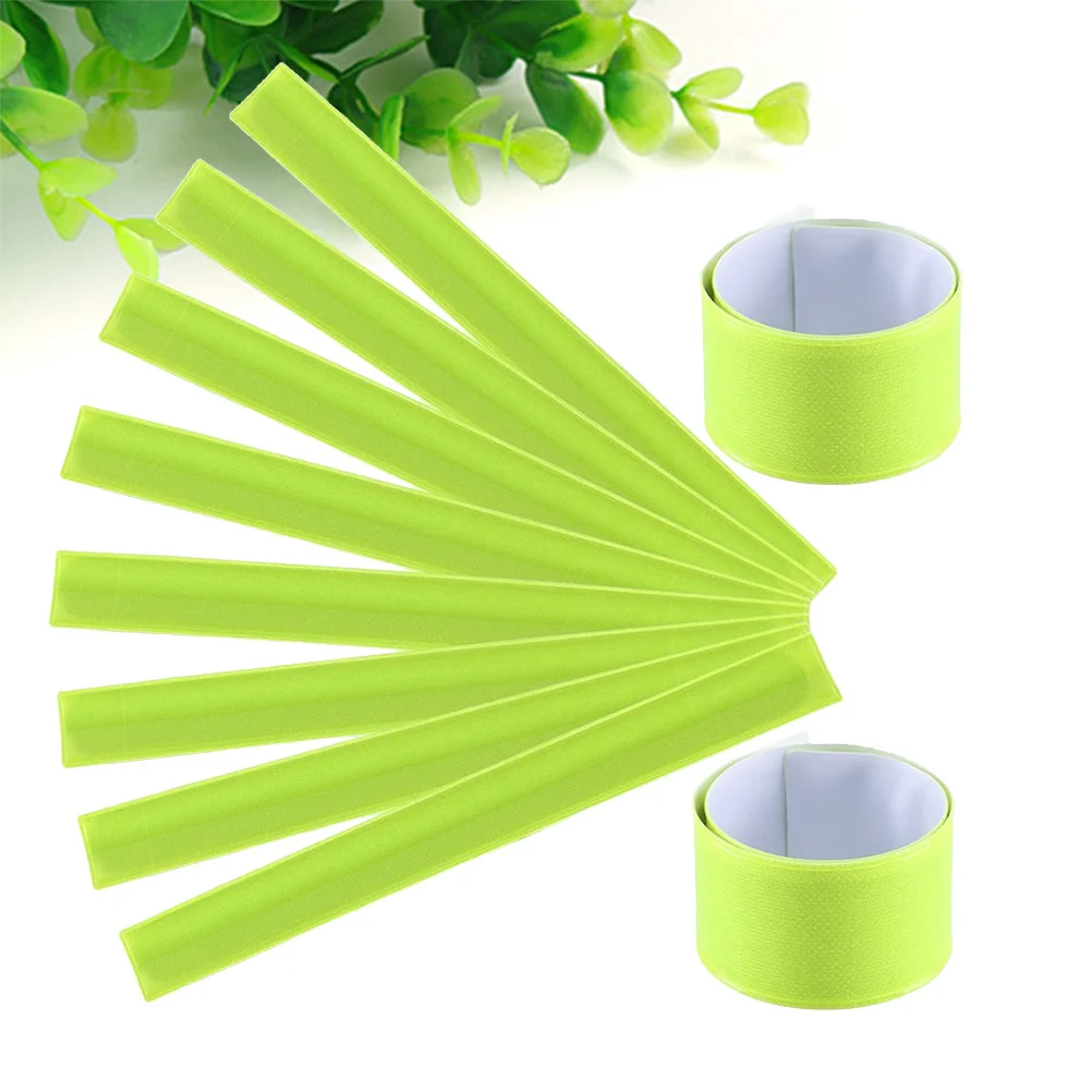 

6Pcs Reflective PVC Slap Bracelets Wrist Bands for Night Running Walking Hiking Jogging Safety Armbands Yellow