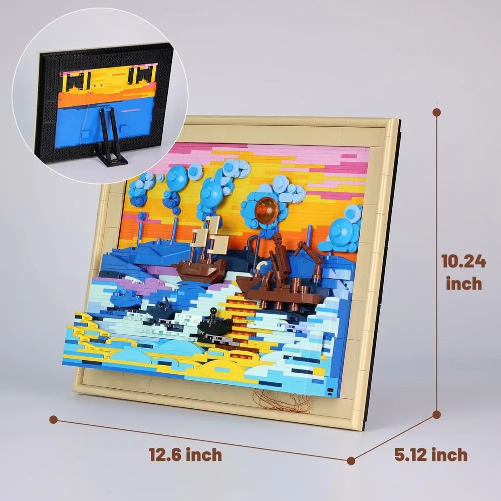 Kit blocco artistico Sunrise con impressione illuminata premium per adulti - Elegante decorazione da parete e regalo da collezione