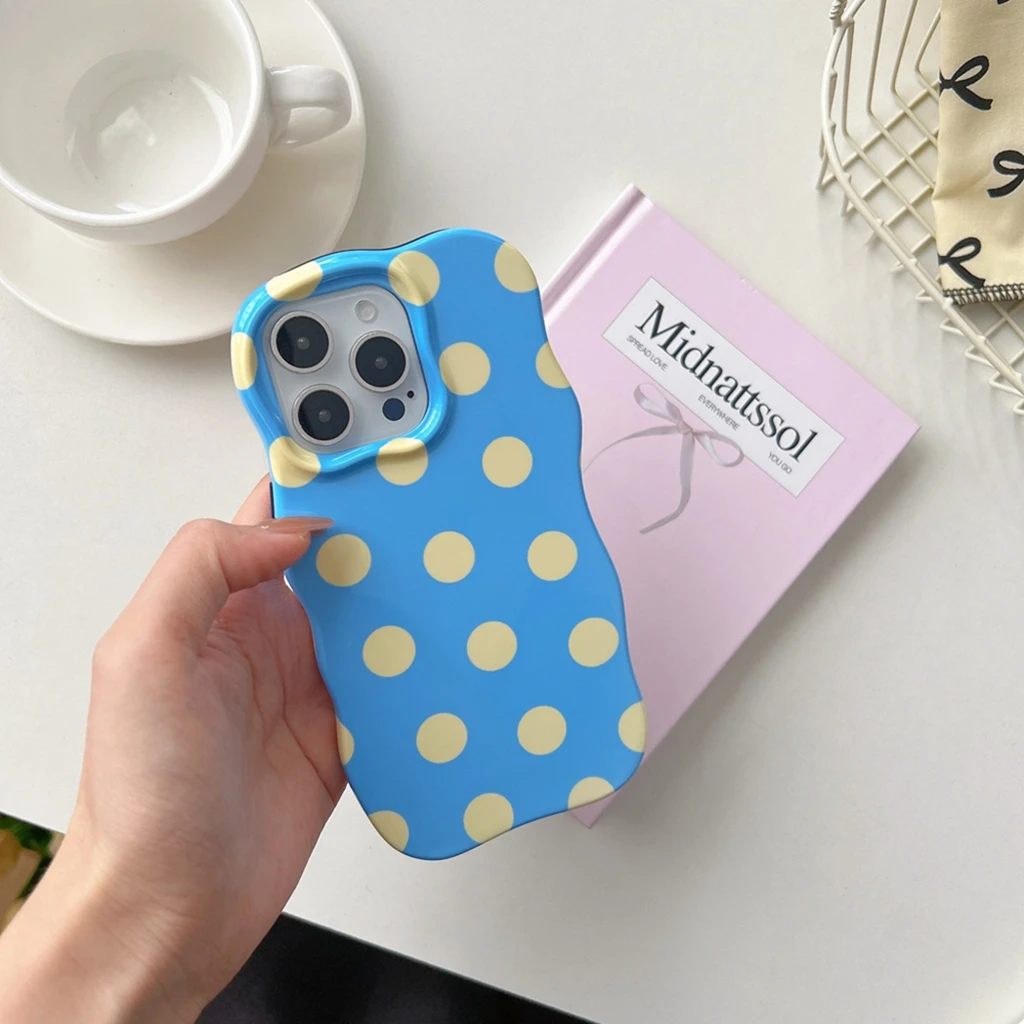 2in1 couleur Collision points circulaires vague Point vague bordure téléphone housse pour iPhone 17 16 15 14 13 Pro Max 17 Air